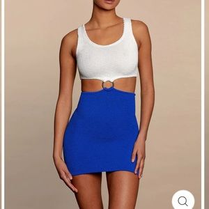 Hunza G Pretty Woman Dress Royal Blue / White OS, new with tags